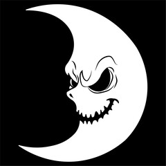 Sinister Crescent Moon Face