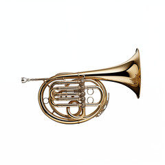 Naklejka premium French horn isolated on white background