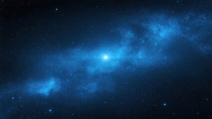 Naklejka premium Cosmic blue nebula with stars