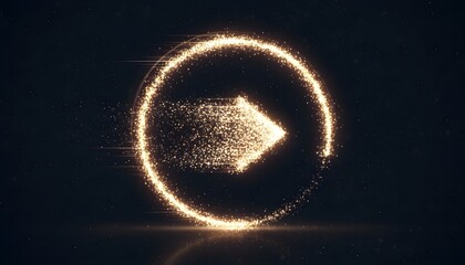 A glowing arrow in a circle symbolizes forward momentum in agile transformation and change management.