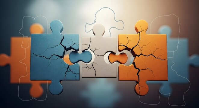 Puzzle pieces symbolize mediation, bridging gaps, and agreement counseling.