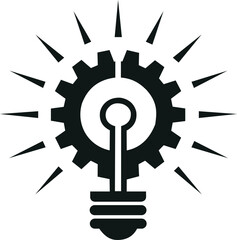 Gear light bulb innovation concept icon vector