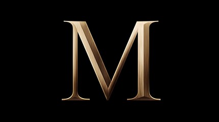 Luxury golden letter “M” logo on a black background. Concept: luxury, sophistication, exclusivity. ideal for fashion brands, jewelry companies, premium businesses, and personal monogram branding.