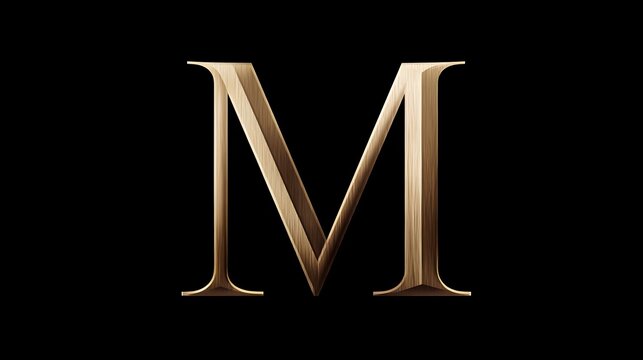 Luxury golden letter “M” logo on a black background. Concept: luxury, sophistication, exclusivity. ideal for fashion brands, jewelry companies, premium businesses, and personal monogram branding.