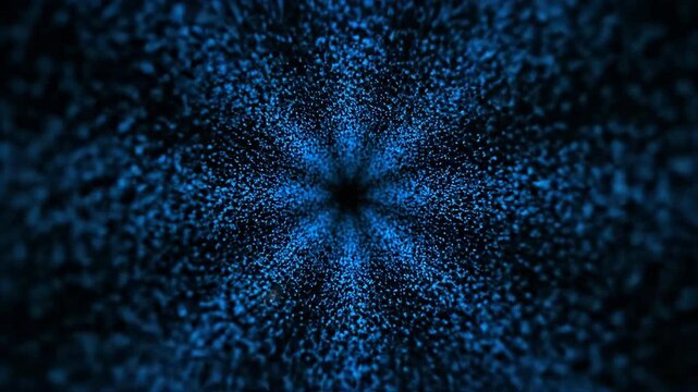 Stunning Abstract Blue Particle Explosion in 4K Video - A Mesmerizing Visual Experience