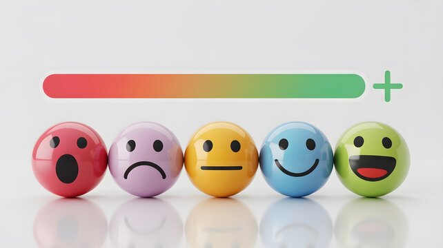 Emotions scale with smiley face eggs
