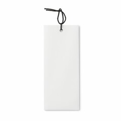Fototapeta premium A blank bookmark with a black string, ideal for personalization or labeling, offering a simple and elegant design for readers.