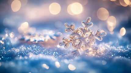 An abstract Christmas background adorned with delicate snowflakes.	
