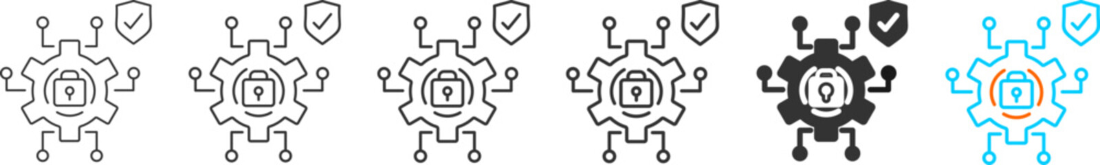 Unstructured Data  icon set multiple style collection	
