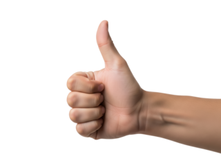 Hand making hitchhiking gesture