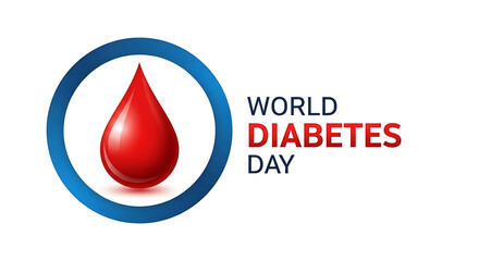 World Diabetes Day Minimal Red Drop Icon Awareness Design