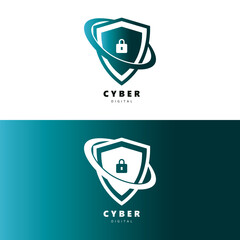 Cyber Security digital  Logo Illustration vector