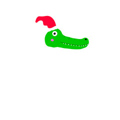 Crocodile wear Santa hat