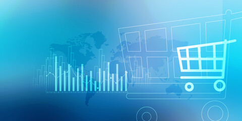 2d illustration Stock market online business concept. business Graph 