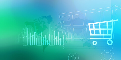 2d illustration Stock market online business concept. business Graph 