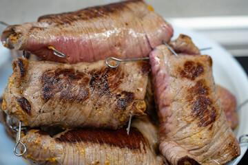 Rouladen aus Rindfleisch traditionelle deutsche Küche