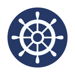 Helm nautical symbol steering wheel ship boat ocean marine