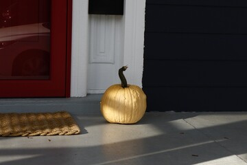 Yellow, Warty Halloween Pumpkin