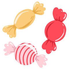 Sweet Love Candies Flat Vector Illustration.