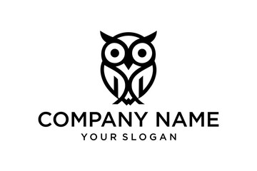 Abstract Black Owl Logo Design. Minimalist Vector Icon for Modern Business, Education, or Knowledge Branding.