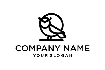 Minimalist Owl Line Art Logo Design for Company Branding