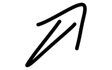 Obraz premium Hand Drawn Angled Sharp Pointed Arrow Doodle Vector Icon