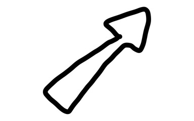 Hand Drawn Simple Smooth Forward Arrow Outline Doodle Vector Icon