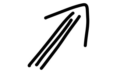 Hand Drawn Textured Rough Upward Directional Arrow Doodle Vector Icon