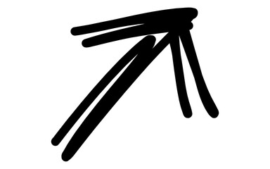 Hand Drawn Textured Rough Sketchy Forward Arrow Doodle Vector
