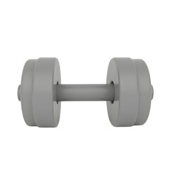 Fototapeta premium Modern gray dumbbell with hexagonal weight plates in 3D minimalist design