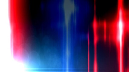 Abstract futuristic background with moving vertical red and blue light streaks and glowing lens flare effect. - Powered by Adobe