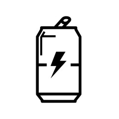 Energy drink can with a lightning bolt icon, the symbol of power & fuel