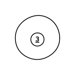 Number Three in a Double Circle Symbol Digital Icon Design Element Vector