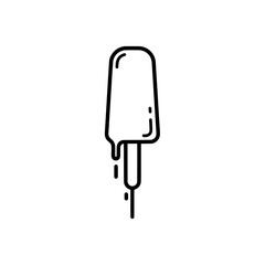 Ice Cream Icon Minimalist Design of a Frozen Treat on a Stick