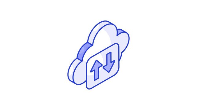 Cloud transfer isometric vector design isolated on white background