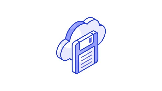 Premium vector of cloud storage isometric style, editable animated icon