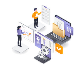 3d business people with laptop