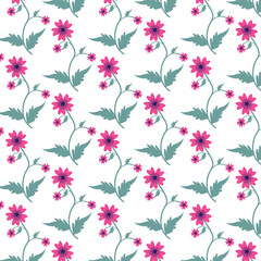 seamless pattern with pink flowers