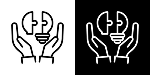 Problem Solving  Icon Of Line Black And White Style  