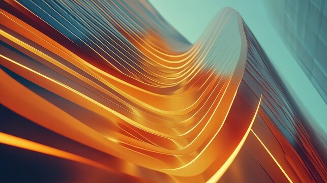 abstract architecture golden curves modern building design