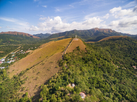 Coron Cityscape with Mt. Tapyas Mountain in Background. Palawan, Philippines