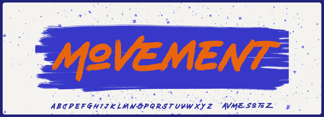 Hand drawn brush vector font. Alphabet vector font uppercase with variation. Rough and grunge typography. 