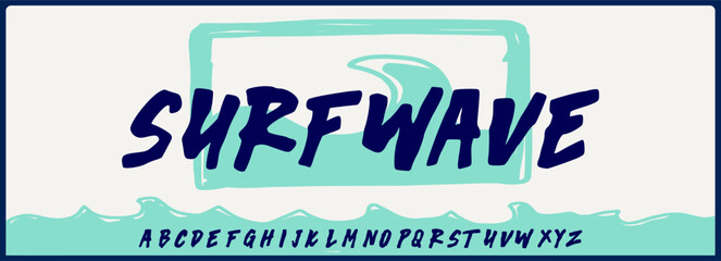 Hand drawn bold vector font. Alphabet with rough and grunge style. Summer and fresh vibe.  