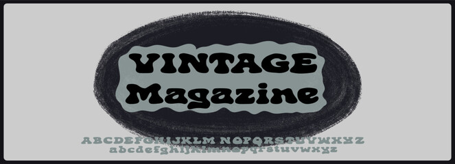 Vintage bold vector font. Alphabet uppercase and lowercase. Rough and grunge typography.