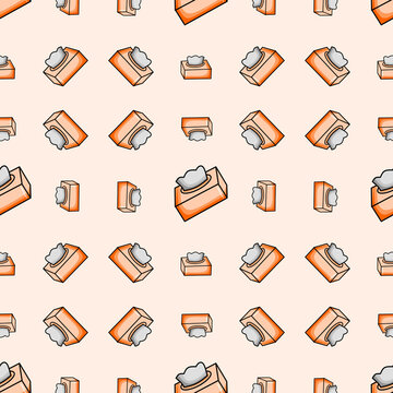 Seamless Pattern of Cartoon Tissue Boxes