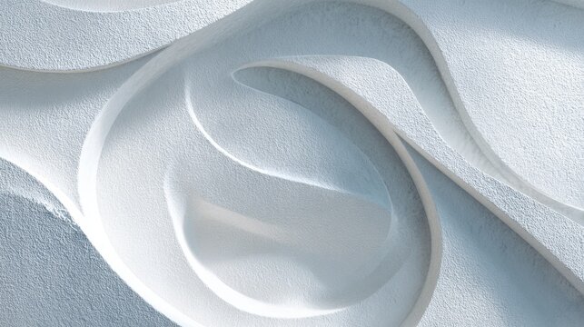 Abstract organic curved lines and shapes carved subtly into a flat white stone surface - Powered by Adobe