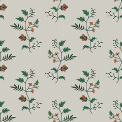 Decorative chintz vector flower simple pattern