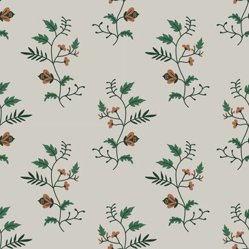 Decorative chintz vector flower simple pattern
