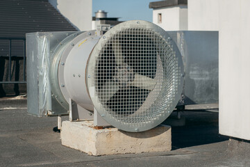 Air ventilation on the roof of a multi-story building