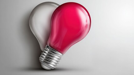Dual Light Bulbs Combining Clear and Red Colors for Creative Lighting Ideas and Design Inspiration